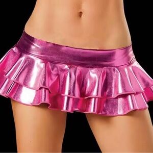 Very sexy hot pink wet looks skirt, size M